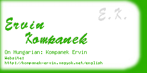 ervin kompanek business card